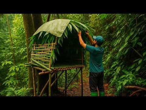 Go to the forest to make a bamboo shelter for the night