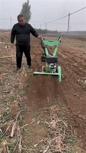 Watch This Tiny Green Rototiller Tear Through the Field in Seconds! 🍃⚡ #MiniTillerPower part 2517