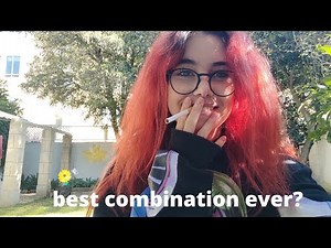 smoking and having a coffee