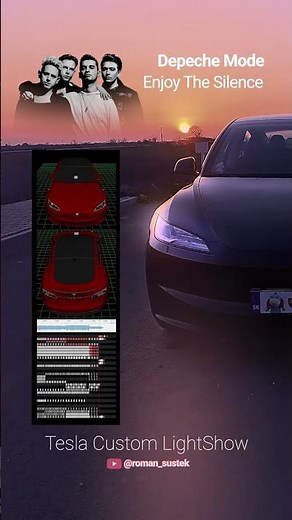 TeslaOslík: Svetelná Custom Light Show Depeche Mode Enjoy The Silence + Lyrics EN/SK (Tesla Model 3)
