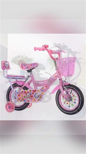 12 Inch Kids Bike Stable Riding High Carbon Steel Frame Baby Bicycle with Training Wheels for 2‑6...