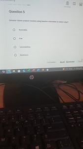 Behavior-based analysis involves using baseline information to ... | Filo