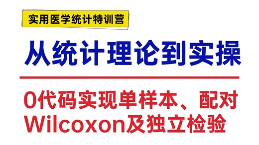 【实用医学统计特训营】从理论到实操：SPLS解锁单样本、配对Wilcoxon及独立检验实战技巧