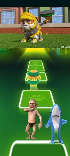 Paw 🐾 Patrol- 🆚 Owlette 🆚 Gekko X Dance Song #tileshopedmrush #pjmaskschinese #pawpatrol #tileshop