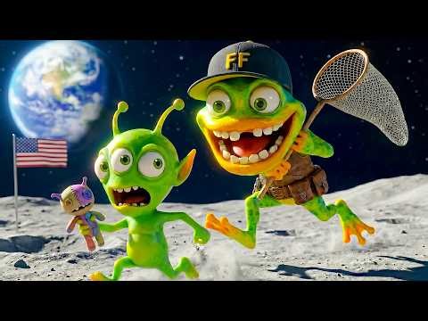 Crazy Funky Frog Got LOST on the Moon! 👽🌕 | Alien Chase EDM Adventure