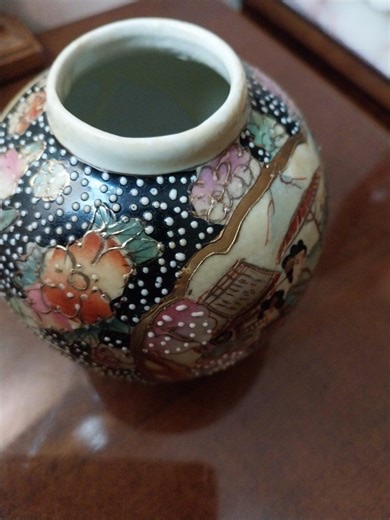 Vase Satsuma vintage : motif Geisha peint à la main, porcelaine japonaise, vers 1970 - Etsy France