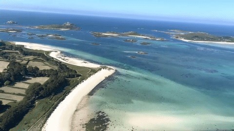 Helicopter View of Scilly Islands, Tresco. Great Views!!! on Make a GIF