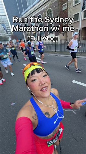 I RAN A SUB-5 AT THE #SYDNEY MARATHON!!! 4:55:35 ⭐️ And that’s literally insane bc I never thought that was possible for me. Running keeps teaching me every day that we are way stronger than we think we are 🤯. This was my first race EVER where I didn’t walk and never stopped moving, not even once. It was also the first race where I went in with the goal of pacing myself and actually racing the whole thing. My goal wasn’t just to have fun — I wanted to try as hard as I could, put all my training