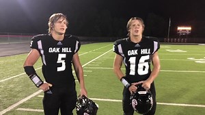 Oak Hill Union Local School District’s Alex Firpo and Brandon Beam combined for over 350 rushing yards and four touchdowns. Here’s what they had to say about the win, Conor Dickens’ effort and more. This postgame interview is made possible by Ohio Valley Bank. | SOSA