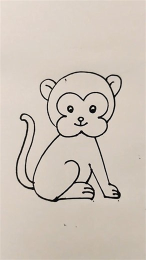 How to draw a monkey 🐒 easy #art #trending #drawings