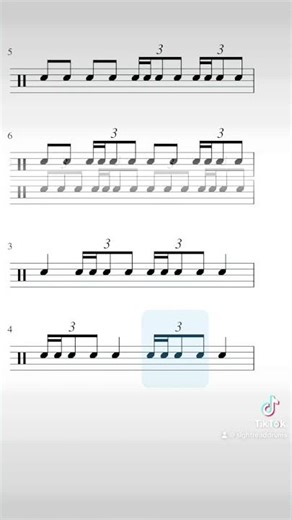 8th triplets with 16ths - rhythm exercise 🎵 #drum #drumpractice #drumsheetmusic