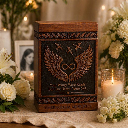 Wooden Memorial Urn Box for Ashes | Engraved Keepsake Holder (human or Pet) - Etsy