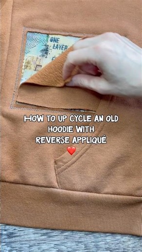 How to add reverse appliqué to a sweatshirt or hoodie #upcycledclothing #reworked