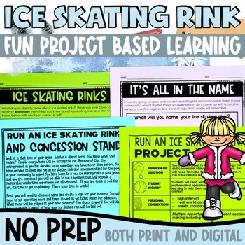 Winter Ice Rink Design Project Based Learning PBL Activity Math ELA Writing