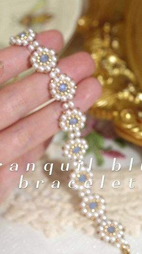 Tranquil blue bracelet 💙#beading #bead #diy #beadwork #handmade #tutorial #diywithbeads #beacleet