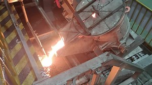 Automatic pouring of an iron casting at the Foundry Stock Video