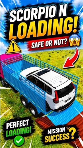 Scorpio N Loading on Truck Ramp 😱 | Perfect Loading Challenge 🚛🚙 #shorts