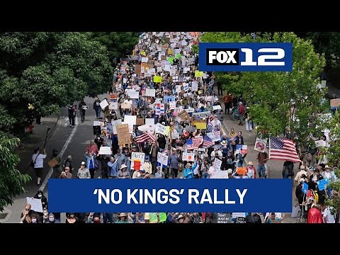 Thousands protest in Downtown Portland for ‘No Kings’ rally against Trump administration