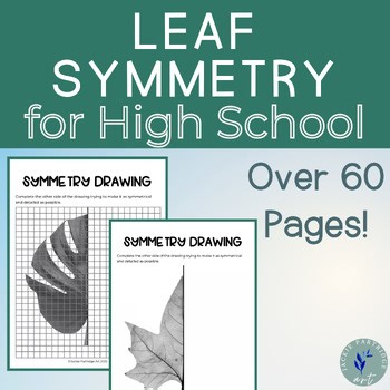 Leaf Draw the Other Half Worksheets for Spring or Fall Art Lessons High School