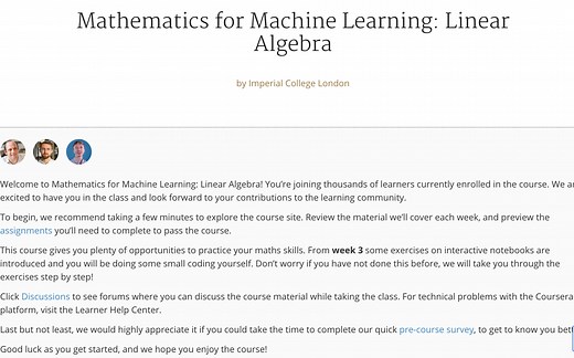 （更新中）机器学习数学基础——线性代数部分（参考Mathematics for Machine Learning@Coursera）