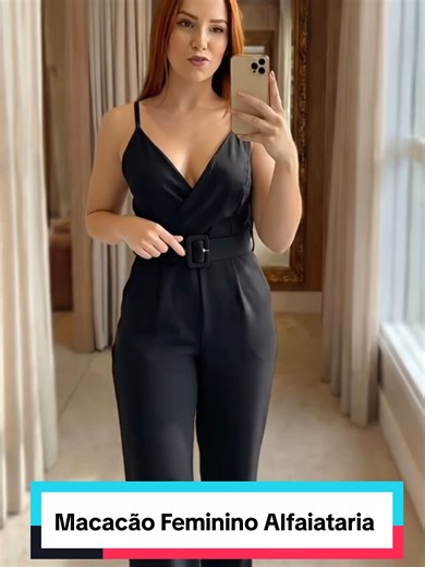 A definição de perfeição: macacão feminino longo em alfaiataria. Look elegante e acompanha cinto para modelar! Disponível no 🛒 do vídeo ☝️ . #roupasfemininas #modafeminina #belleza #tiktokshop1111br #tiktokblackfridaybr