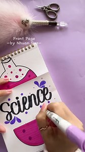 Creative Front Page Idea ｜ Science Notebook 🫧 #shorts #frontpage #nhuandaocalligraphy | Nhuan Dao Front Page