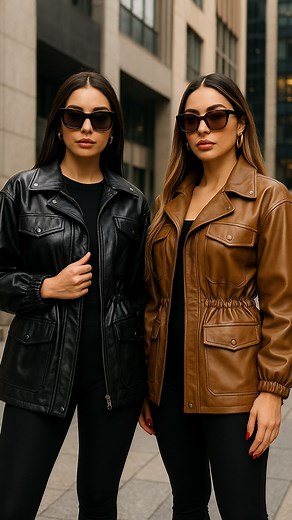 Chamarras de Moda on Instagram: "✨ Chamarra tipo piel con ajuste en cintura ✨ Eleva cualquier look con esta chamarra de estilo urbano sofisticado. Confeccionada en material tipo piel de alta calidad, destaca por su diseño estructurado, solapas amplias, cierre metálico frontal y ajuste elástico en la cintura que estiliza la silueta de forma natural. Cuenta con bolsillos funcionales con broches, mangas ligeramente abombadas y un fit cómodo que la hace perfecta para looks casuales o outfits más ele