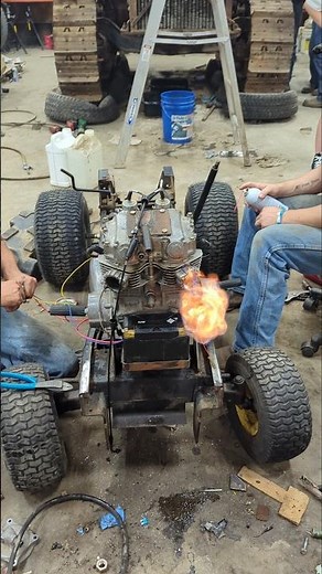 First start. Kawasaki 440 in a John Deere 111 mower
