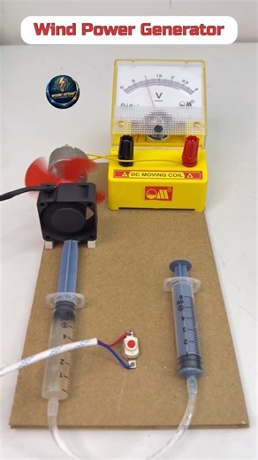 How to Make Wind Power Generator using Syringe & DC Motor ⚡#WindPower #DIYGenerator #WorkingModel
