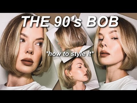 HOW TO STYLE A SHORT SLEEK 90s BOB - at home salon blowout tutorial with round brushing tips