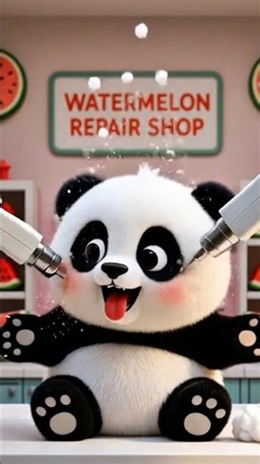 🐼 Broken Panda Gets Fixed 🍉🔧 | Watermelon Repair Shop | Cute Satisfying Repair#shorts