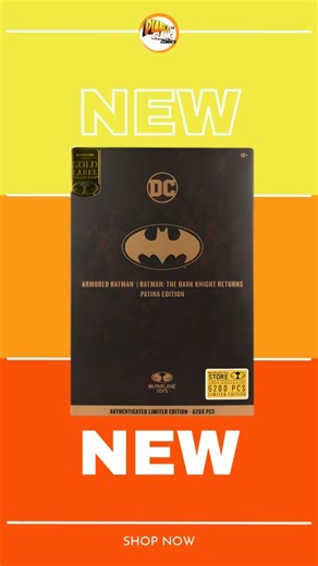 🔥 NEW IN STOCK! 🔥 Armored Batman (Batman: The Dark Knight Returns) – Patina Edition Gold Label Series – Available Now Limited Edition : 6 200 McFarlane Toys™ DC Multiverse™ figures After 10 years in retirement, Batman returns in armored patina paint, ready to face an epic battle to determine the fate of the Earth. From the streets of Gotham to the forefront of justice, the Dark Knight is back and more formidable than ever. 🦇 Product Features: • Incredibly detailed 7” scale figure from the DC 