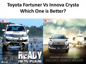 4K views · 46 reactions | Generally people confuses between Toyota Innova and Fortuner...that which one to buy...so here are few points by which you can decide which one to go for... Book a Test Drive Now – https://goo.gl/Tm3TND #ThirtySixToyota #Faridabad #Toyota #Fortuner #InnovaCrysta | Thirty Six Toyota | Facebook