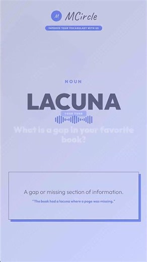 Learn English: What is Lacuna? | Vocabulary Shorts