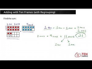 Adding with Ten Frames (with Regrouping): 1.NBT.4