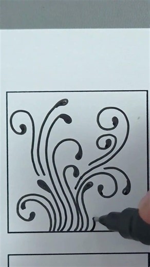 Zentangle Pattern Calliewags | Easy Flow Drawing #shorts