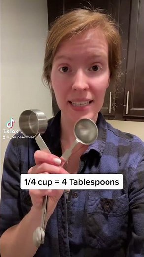 How many tablespoons are in a 1/4 cup? #shorts