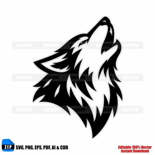 Wolf Head SVG, Minimalist Wolf Line Art (digital Download) - Etsy