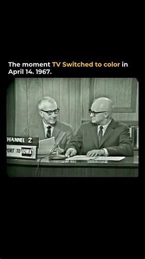 Founders | Business | Mindset on Instagram: "A live color broadcast was once considered groundbreaking 📡 On April 14, 1967, WMT-TV (Channel 2) in Iowa became one of the first local news stations in the U.S. to switch from black and white to full color television, right in the middle of a live segment. Anchor Bob Bruner began the newscast in black and white, seated next to station manager Doug Grant, who explained the transition to viewers. Moments later, as Bruner moved to another desk, the cam