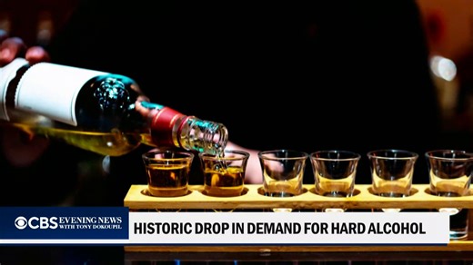 Five of the biggest alcohol makers in the world are sitting on what’s described as “a lake” of unsold alcohol as people are drinking less than they used to. | CBS Evening News