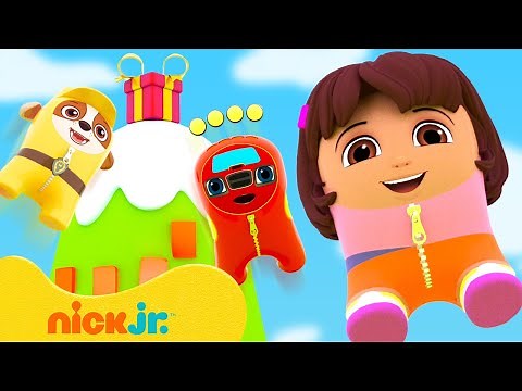 Dora Jumps Up the Mountain for a Present! 🎁 w/ Rubble and Blaze | Jumpsies Ep. 5 | Nick Jr.