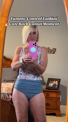 This women’s tummy-control tankini gives you the perfect balance of support style. Designed to smooth and flatter while still feeling comfy, it features a figure-enhancing tummy-control fit and a trendy back cutout for that extra wow factor. Perfect for the beach, pool days, cruises, and vacations—this is the swimsuit that lets you feel confident without sacrificing style. ✔ Tummy-control shaping ✔ Flattering tankini coverage ✔ Stylish back cutout detail ✔ Comfortable, stretchy fit ✔ Perfect for