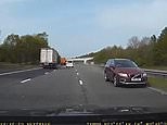 Dash cam shows car being driven on wrong side of M6 near Lancaster