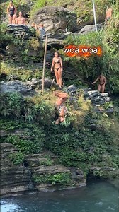 Pretty Girls Exploring Peaceful Fall Pools#waterfall #travel #nature