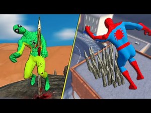 Spider Man Ragdoll Fails & Brutal Spike Trap Moments Euphoria Physics