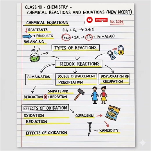 ⚗️ Class 10 Chemical Reactions & Equations✍️ Balancing, Types & Examples 🔬💡#Shorts #Viral #chemistry