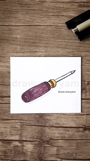 Screwdriver Ink Drawing | Rapid Pen & Marker Coloring