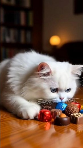 Persian Cat vs Colorful Chocolates 🍫😺 | Funny Misa Shorts