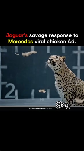 Mindset Uprising on Instagram: "Jaguar Didn’t Clap Back — It Attacked. When Mercedes dropped their viral chicken dance ad to flex their “Magic Body Control,” the world nodded in awe — smooth, elegant, almost graceful. But Jaguar? Jaguar didn’t respond. It hunted. In a savage parody, a man mimics the chicken's smooth sway: “See? Just like a Mercedes.” Then — WHAM. A jaguar leaps in. The bird’s performance ends. Brutally. “Magic Body Control?” Jaguar purrs back: “We prefer cat-like reflexes.” 💡 M