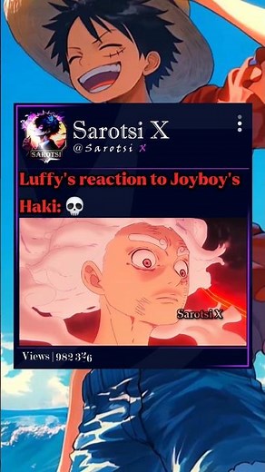 Luffy's reaction to Joy Boy's Haki💀 #luffy #shanks #gorosei #joyboy #haki #onepiece